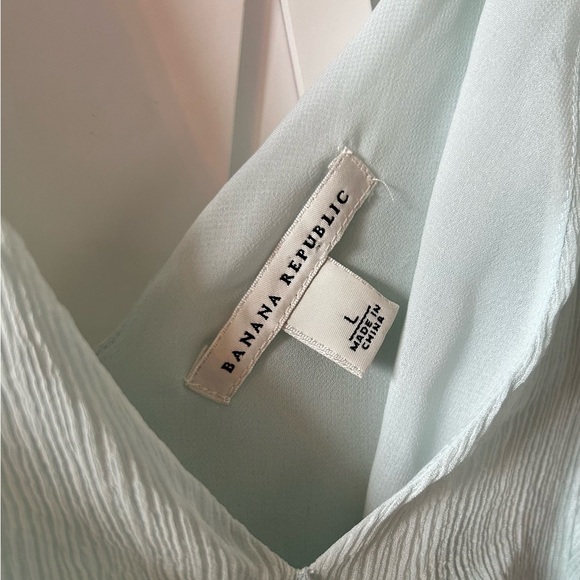 Banana Republic mint green ruffle trim sleeveless top, size L - Picture 2 of 3